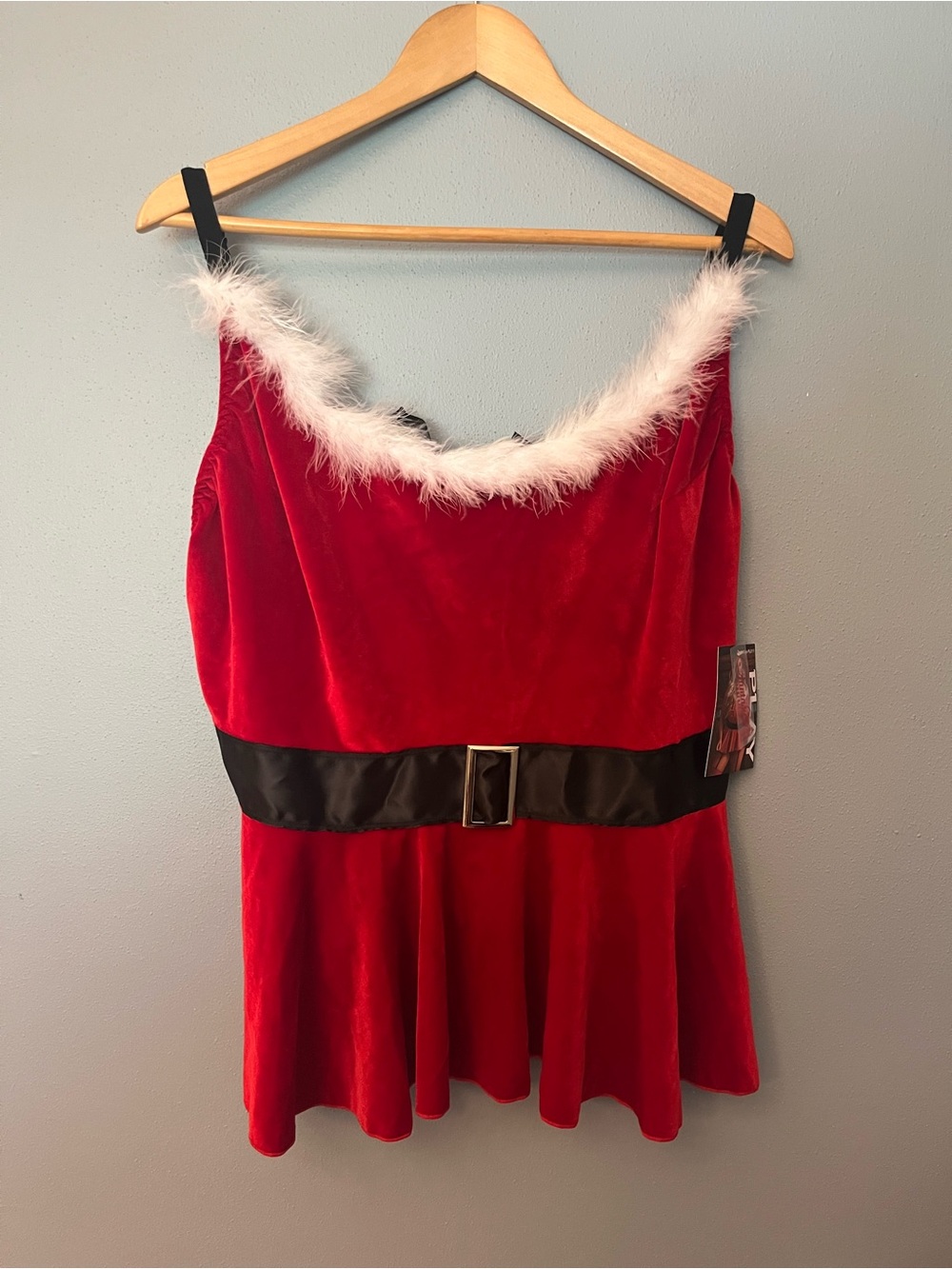 NWT Santa Lingerie Top with Faux Fur Trim